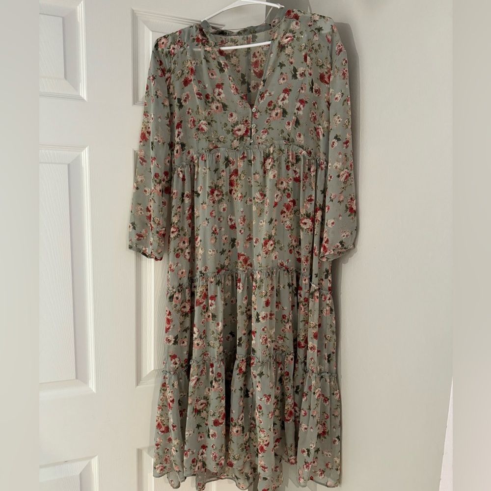 Zara sage green midi dress